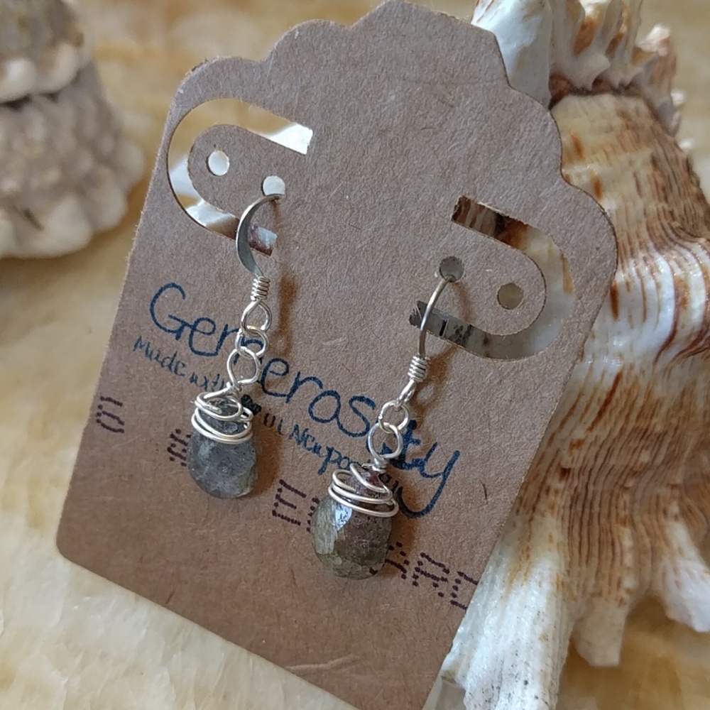 [SWAPPED] Laboradorite + Tourmaline Drop Earrings